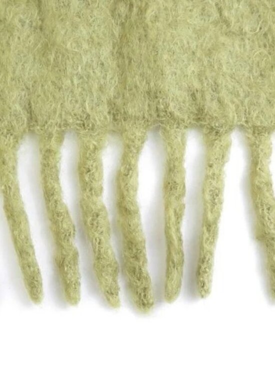 Auth LOEWE Stole Muffler Scarf Yellow Green Mohair/Wool  Auth LOEWE Stole Muffler Scarf Yellow Green Mohair/Wool - e61018a